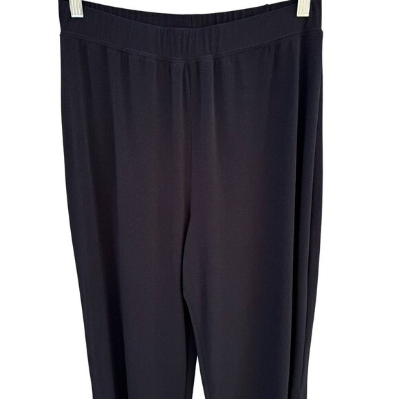 Simonton Says Womens Stretch Black Wide-Leg Side Hem Slit Cropped Dress Pants L - Picture 3 of 8